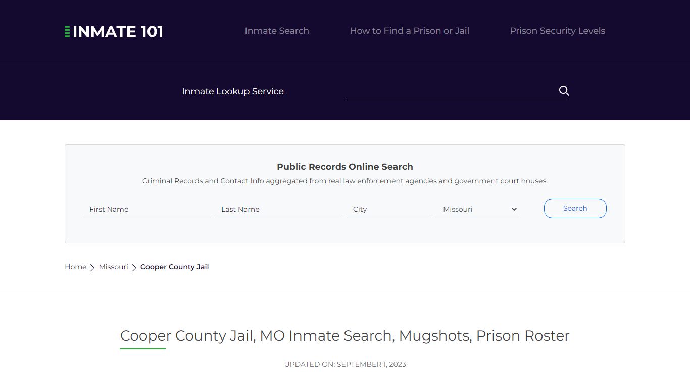 Cooper County Jail, MO Inmate Search, Mugshots, Prison Roster